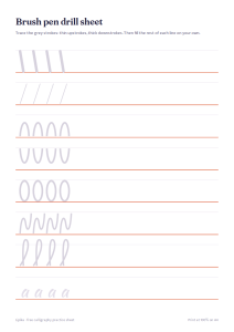 Brush pen drill sheet