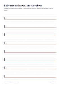 Italic & foundational practice sheet
